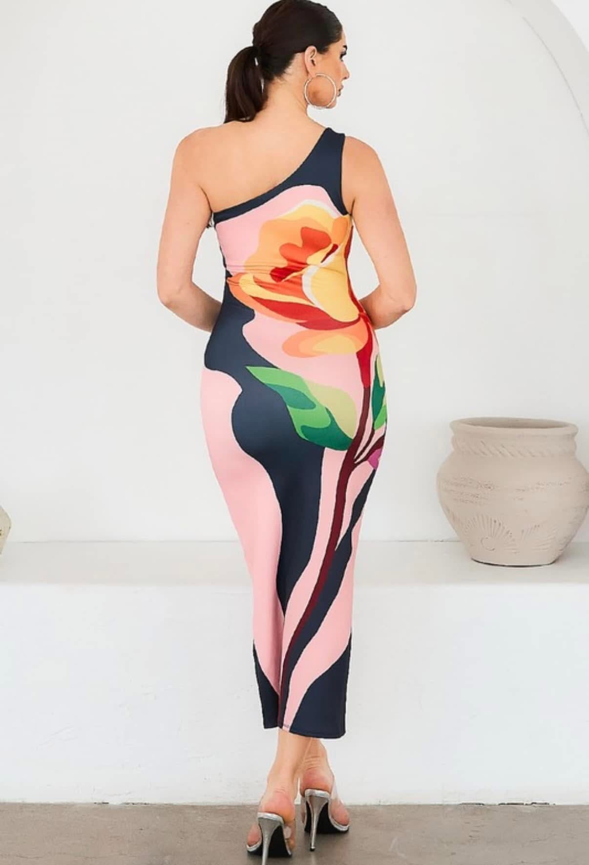 One Shoulder Multi Dress