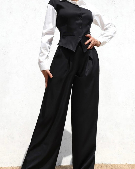 Black and White Pant Set