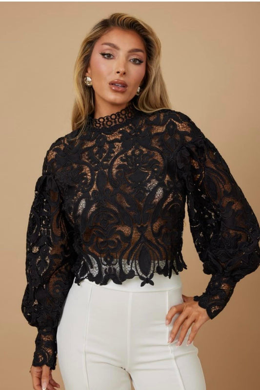 Lace Black Blouse