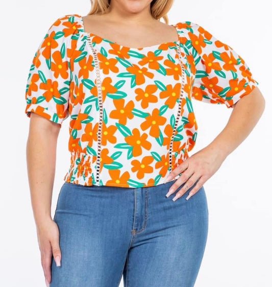 Printed Orange Top