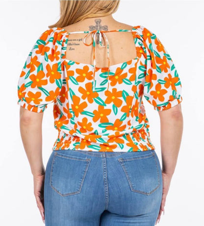 Printed Orange Top