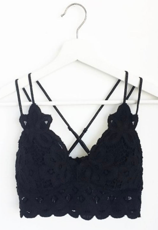 Black Crochet Lace Bralette