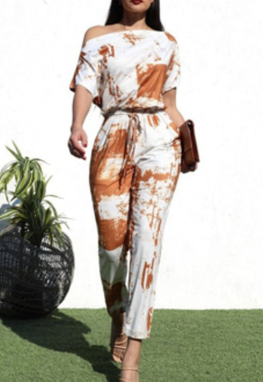 Cappuccino Jumpsuit with Side Pocket