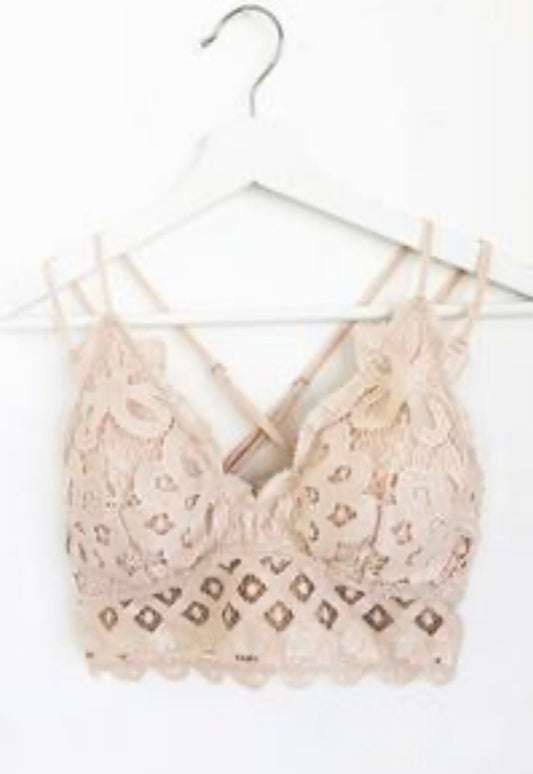 Beige Crochet Lace Bralette