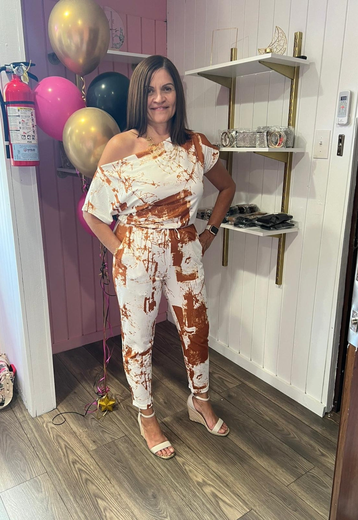 Cappuccino Jumpsuit with Side Pocket